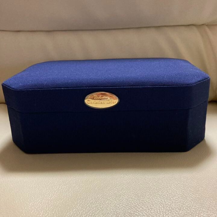 Christian Dior Perfume Vanity Makeup Bag w/Mirror Blue 16x24x7.5cm