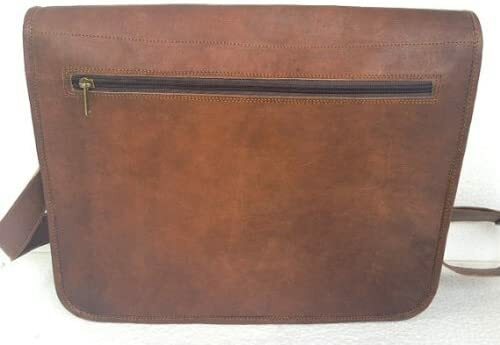 18" Mens Satchel Vintage GVB Leather Messenger Bag Shoulder Laptop Bag Briefcase