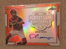 DREW ROMO 2019 Leaf Perfect Game Metal Orange Prismatic Autograph #1/1 ROCKIES