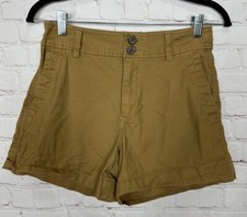 A New Day Women's High Rise Casual Chino Shorts stretch, sz 4 GUC cotton preppy