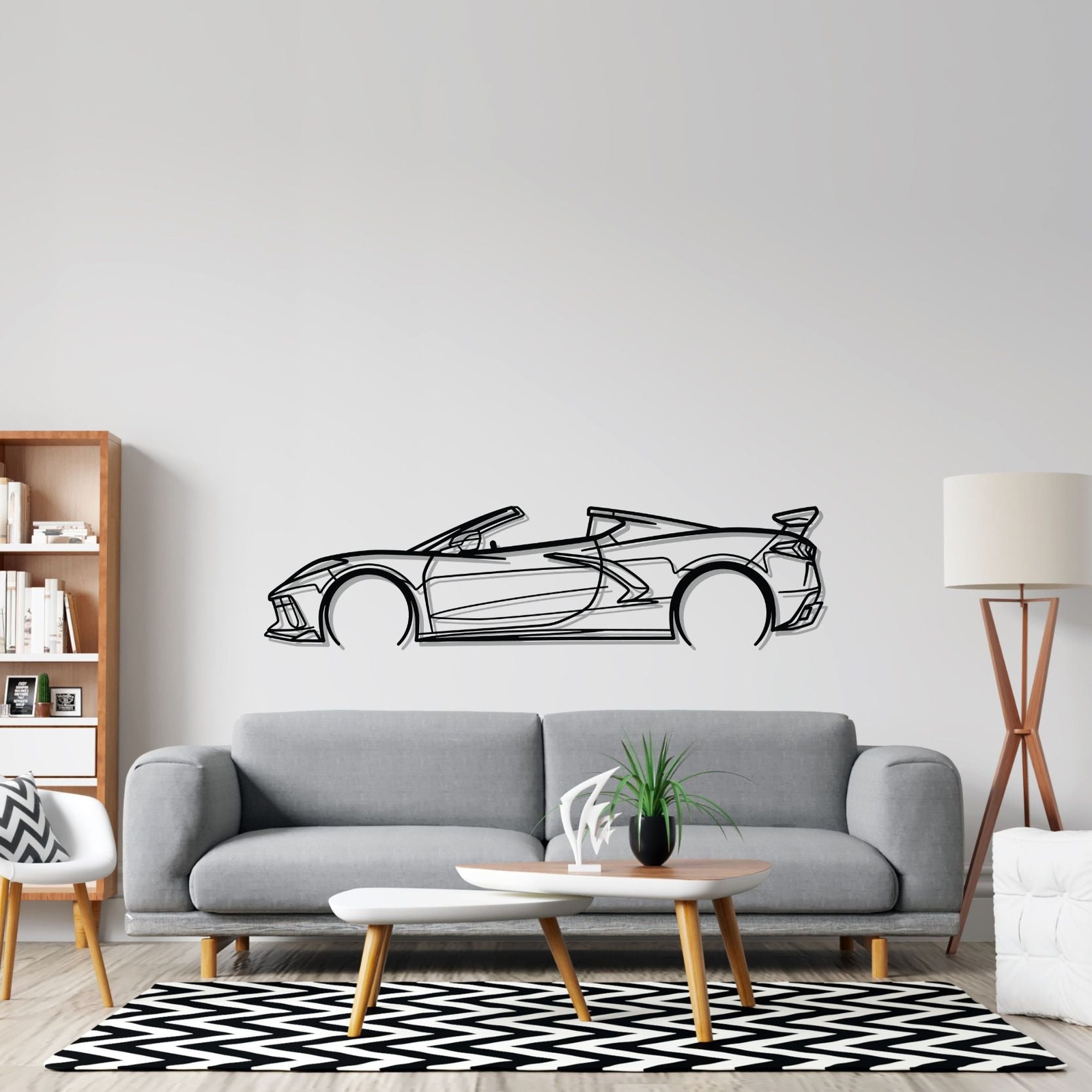 3D Acrylic Metal Car Wall Art Corvette C8 Convertible Auto Decor