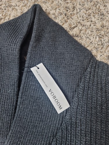 VOBOOM Men's Knitwear Button Down Shawl Collar Cardigan Sweater Size XL - Picture 3 of 10