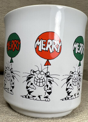 Sandra Boyton VTG Merry Merry Merry Christmas Cat Mug Recycled Paper Products