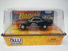 Auto World ThunderJet 500 Flames '68 Chevy Camaro Black Release 7 HO Slot Car