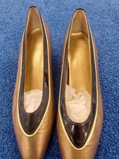 Vintage California Magdesians Women s Shoes Heels Bronze 80 s Wedge Size 9 1/2 S