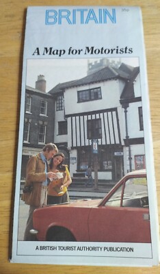 Britain A Map For Motorists Fold-out 1979 Road Highway Direction Rules Laws
