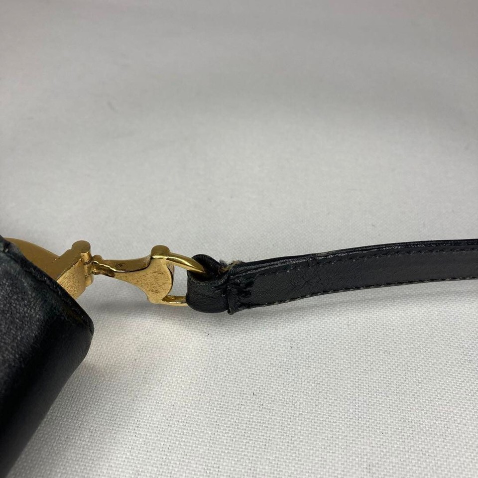 Gucci Horsebit Rare Shoulder Bag Black Leather Sherry Line Auth eBay