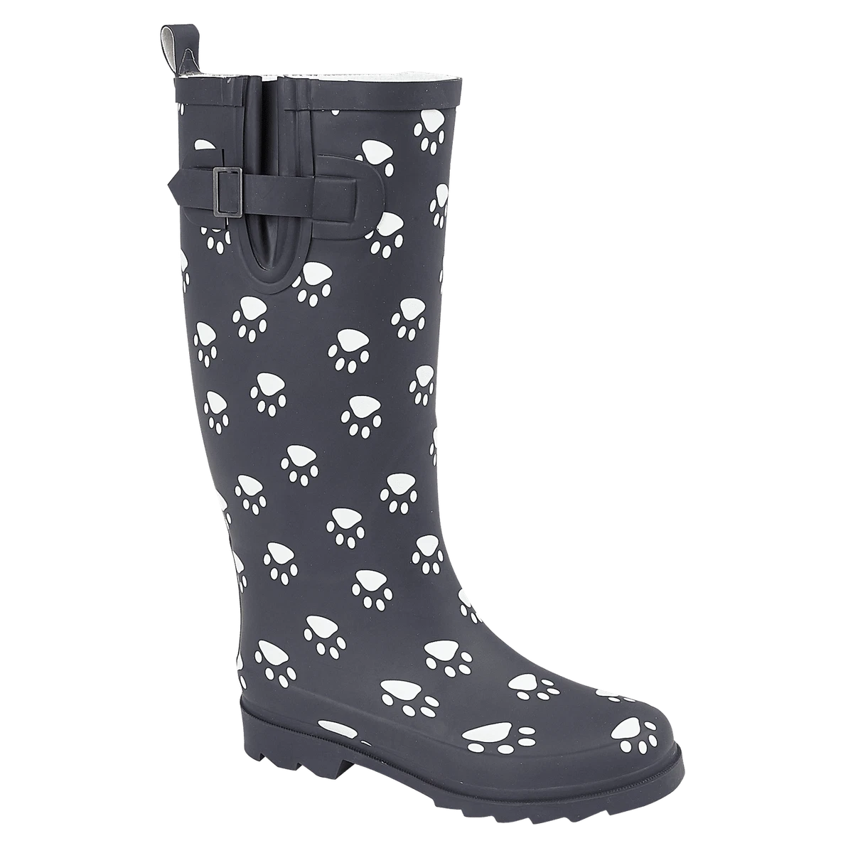 Ladies Paws Print Matt Wellies Slip On Wellington Boots Sizes 4 to 8 | eBay