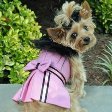 Doggie Design Wool Fur-Trimmed Dog Harness Coat