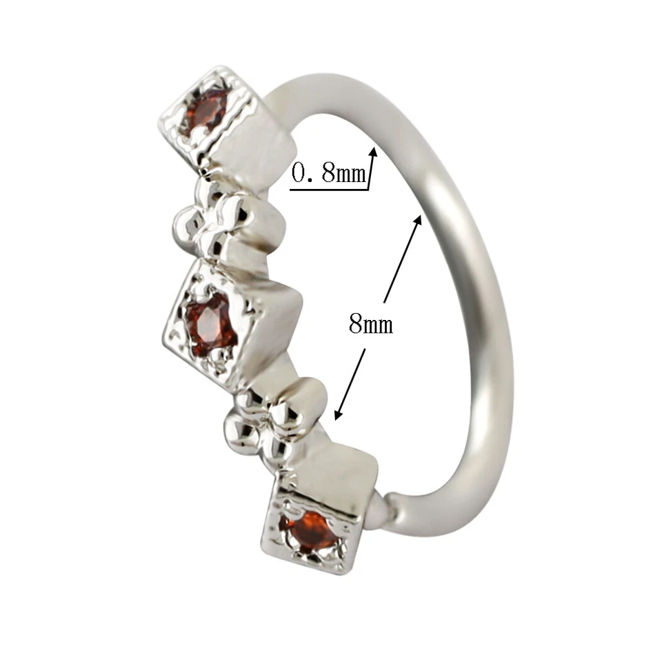 Pendientes cuadrados de cartílago de oreja de flores de circonita cúbica de 20 G aro de hélice Daith anillos de nariz tragus Foto 2 de 4