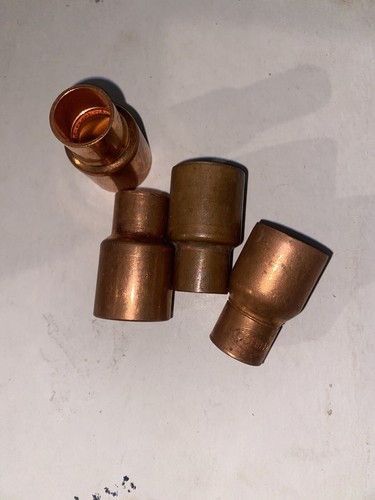 4 Pc 3/4 โ Copper To 1/2โ Copper Solder Reducing Coupling Bell New Old Stock