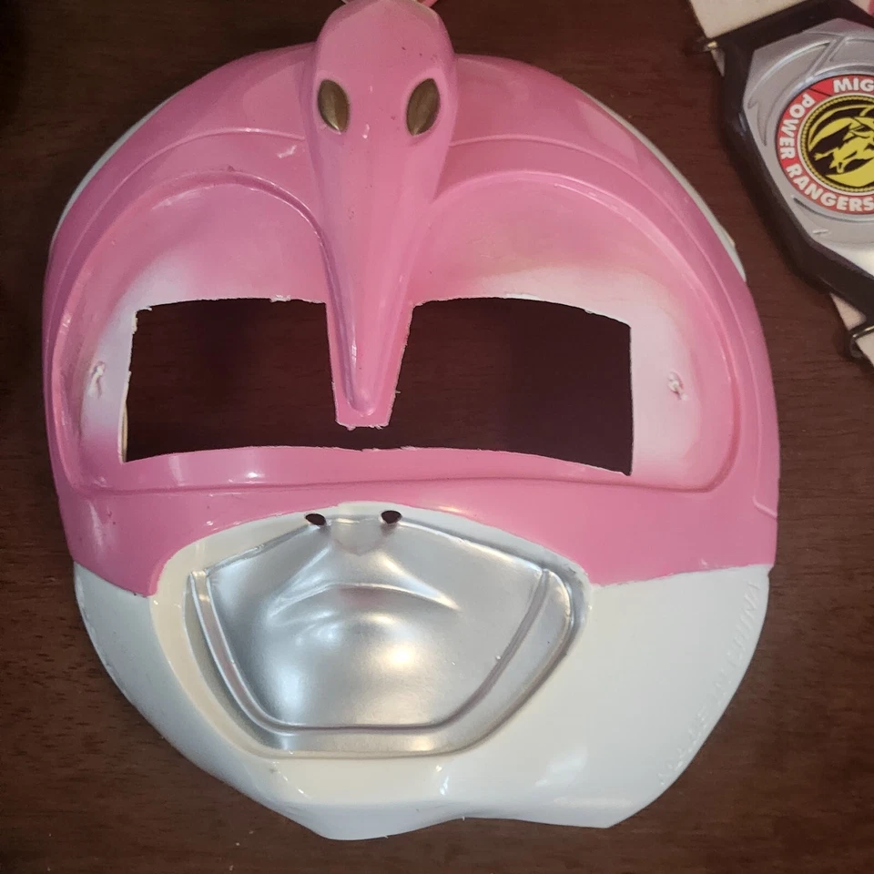 Vintage 1994 Rosa Mighty Power Ranger Fantasia Brinquedos R EUA Completo Juventude Tamanho Médio - Imagem 4 de 4