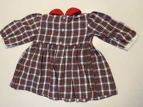 Friedknit Creations girls dress size 6M plaid smocked stitched embroidered plaid - Picture 7 of 7