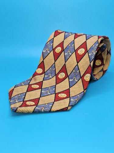 Vintage Payne Stewart Men's Tie Gold,Red, Blue Go… - image 1