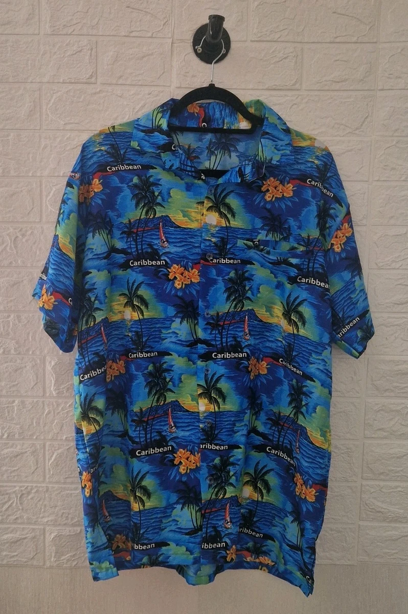 Chemise Hawaïenne Chiliwear – Rouge Et Jaune, Broderie Diable, Taille XL