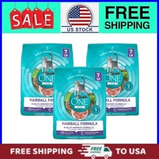  3 pack Purina ONE Plus, Dry Cat Food with Hairball Formula, Chicken, 7 lb Bag