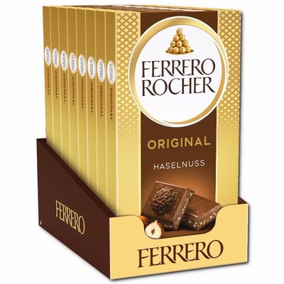 (24,57 /1kg) Ferrero Rocher Original, Schokolade, 8 Tafeln je 90g