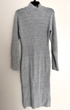 Fashion Nova Gray Long Sweater Dress Large Women's Long Sleeves A-Line Dress
