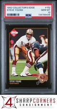 1992 COLLECTOR'S EDGE #152 STEVE YOUNG 49ERS HOF POP 5 PSA 10