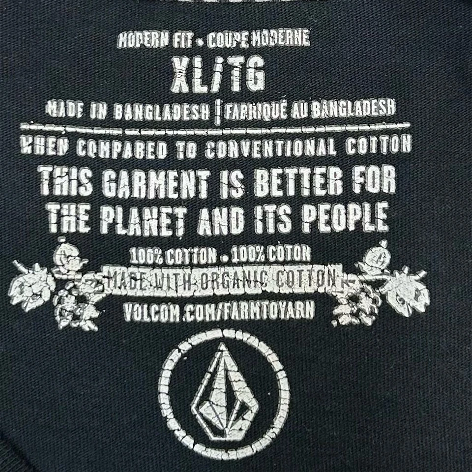 Camiseta Volcom Vibey Stone Niños Niños Talla XL Negra Estampado Gráfico Manga Corta Foto 4 de 4