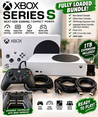 Xbox Series S 512GB + 1TB Expansion Card Upgraded Paddle Controller Bundle