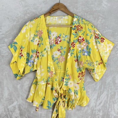 Yumi Kim 100% Silk That's A Wrap Top Butter Happy Days Yellow Size Small Summer