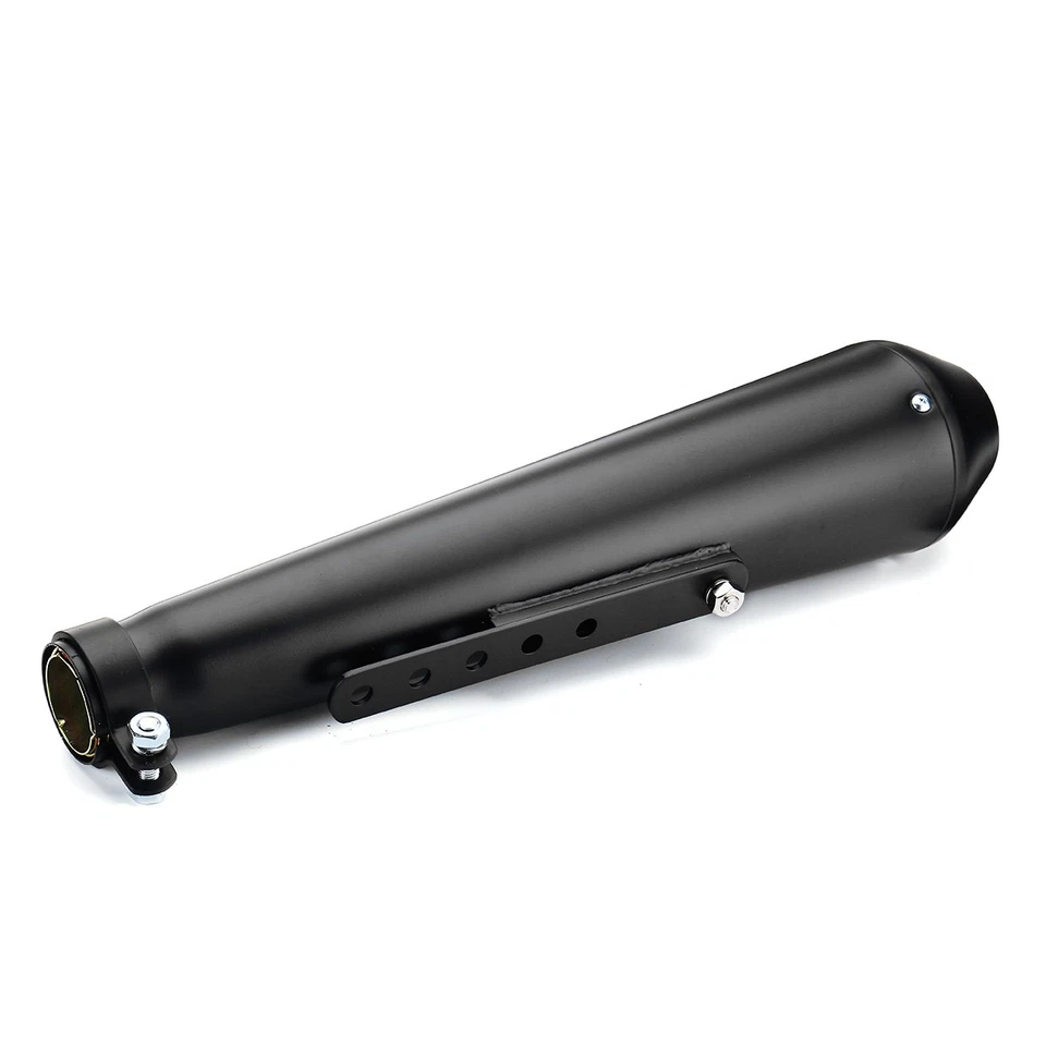 2PCS Universal 445mm Megaphon Motorrad Auspuff Metall Schalldämpfer Schwarz - Bild 3 von 4