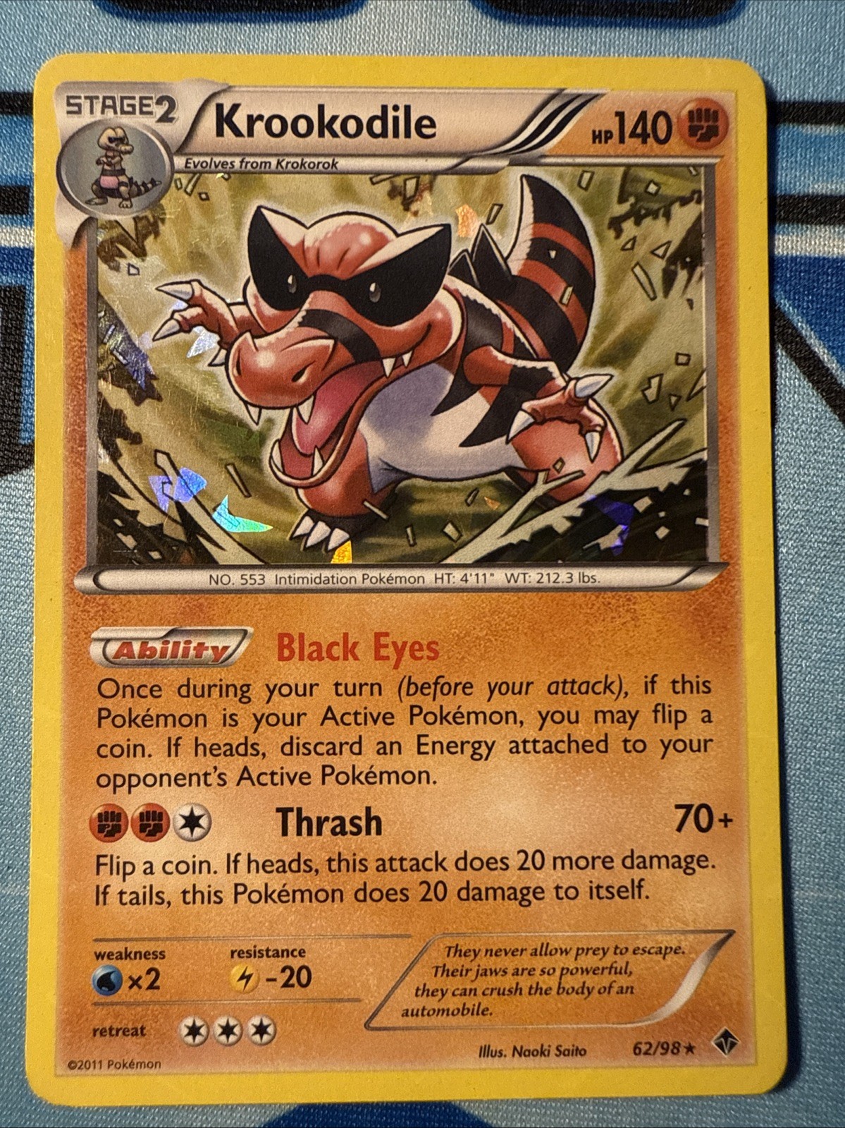 Pokémon KROOKODILE 62/98 Rare Cracked Ice Holo Foil NM Emerging Powers Near Mint