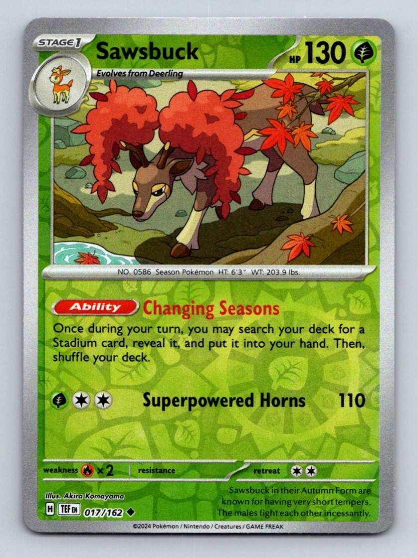 #17 Sawsbuck 2024 Temporal Forces * Reverse Holo