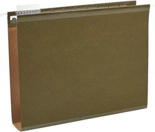Staples Reinforced Box‑Bottom Hanging File Folders, Letter Size, 2" Expansion,