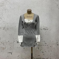 Y2K Vintage Yendi Paris Layered Cotton Mini Dress Grey Coquette