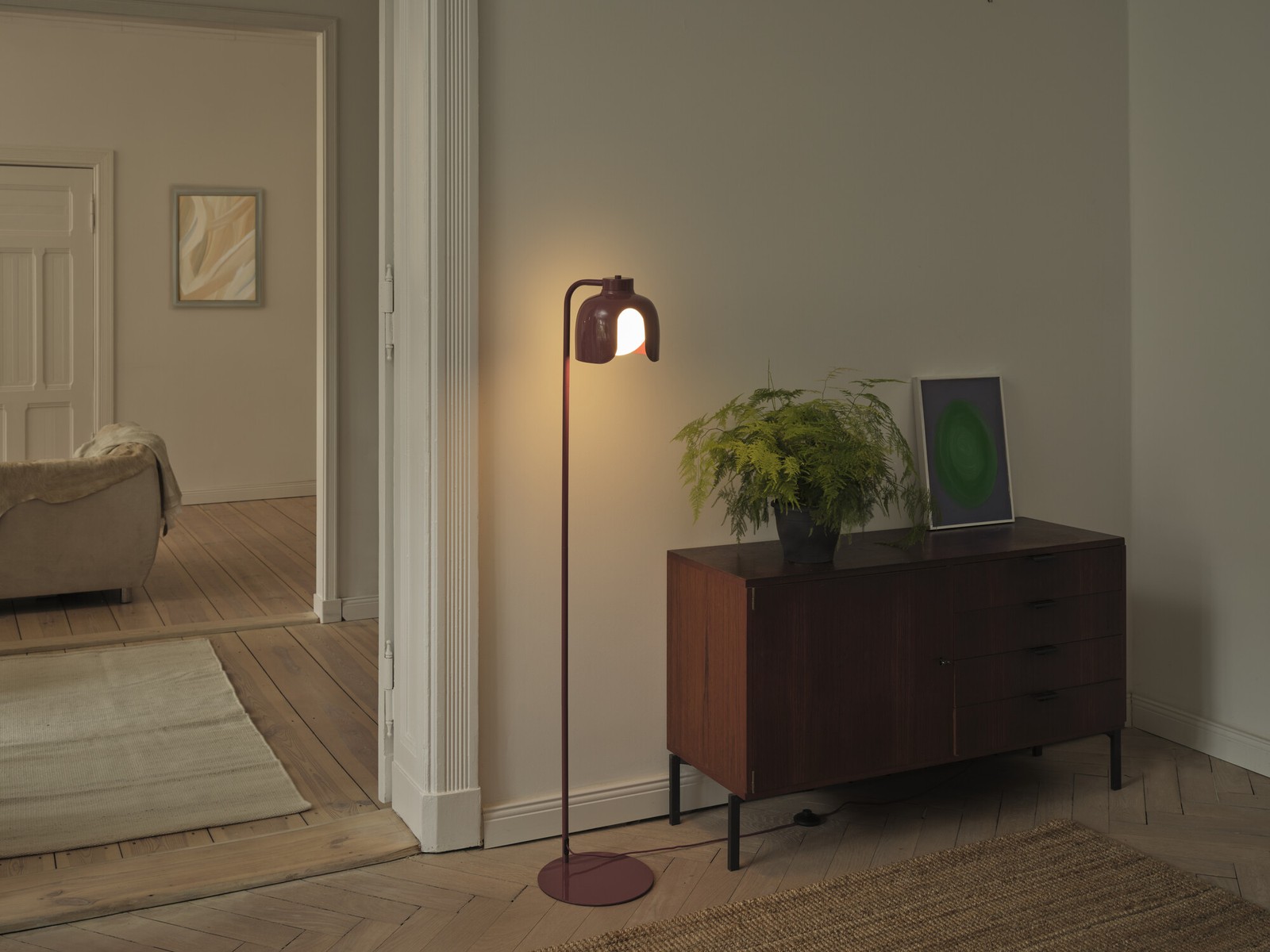 Lampada da terra OSRAM DECOR Corolle in vetro rosso foto 6