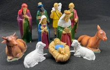Vintage Nativity Set - 11 Piece - Multicolor