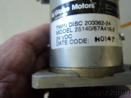 24VDC Globe Motor Used by Twin Disc for Powerboat Controls p/n 203362-24