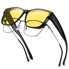 Night Vision Glasses, Night Driving Fit Over Glasses Polarized Anti-Glare for...