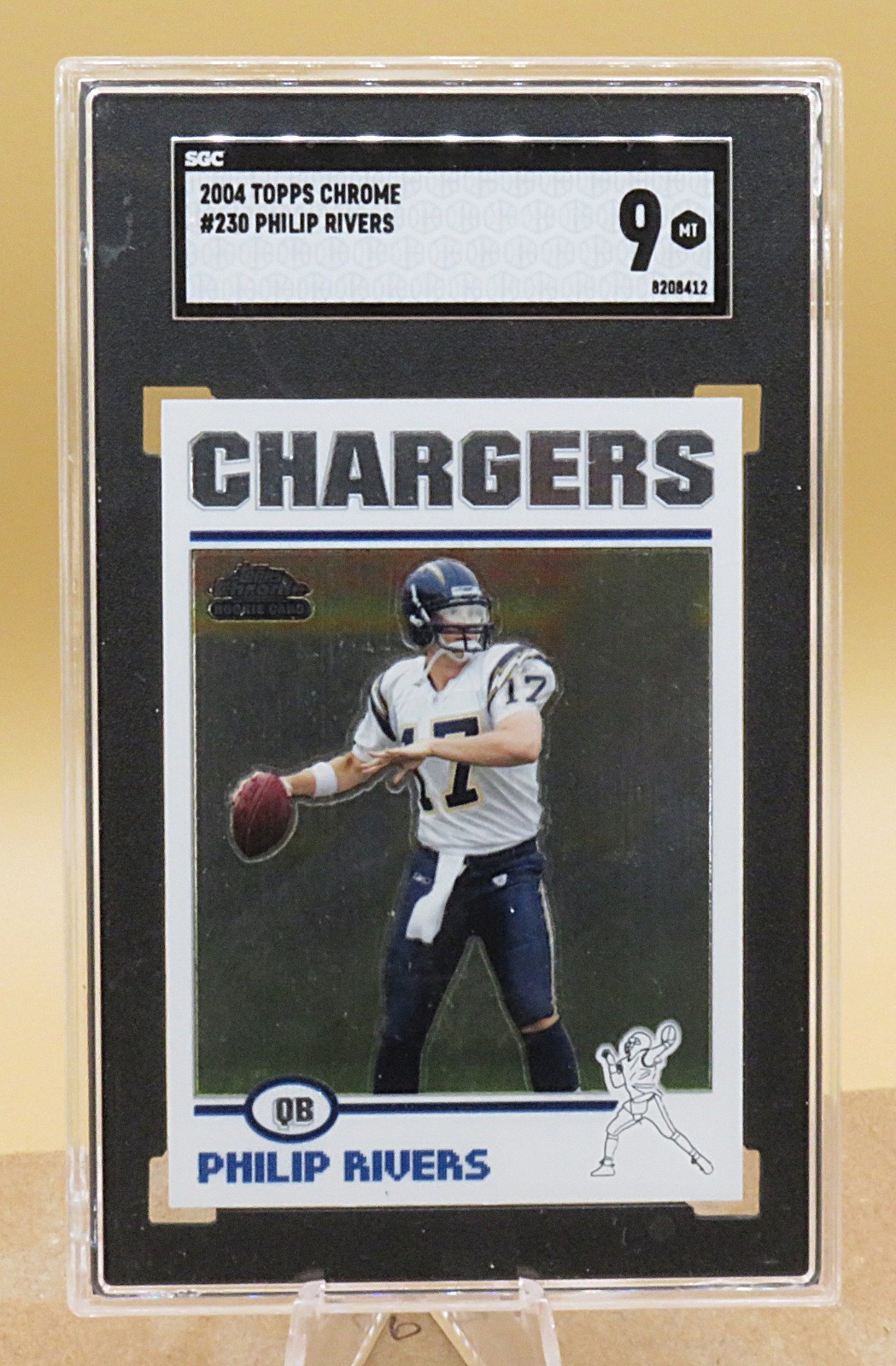 2004 Topps Chrome Philip Rivers Chargers Rookie Card #230 Graded SGC9