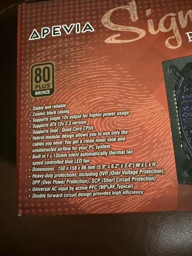 Apevia Signature ATX-SN900W 900W 80 PLUS Bronze ATX12V v2.3 Power Supply - Picture 2 of 7