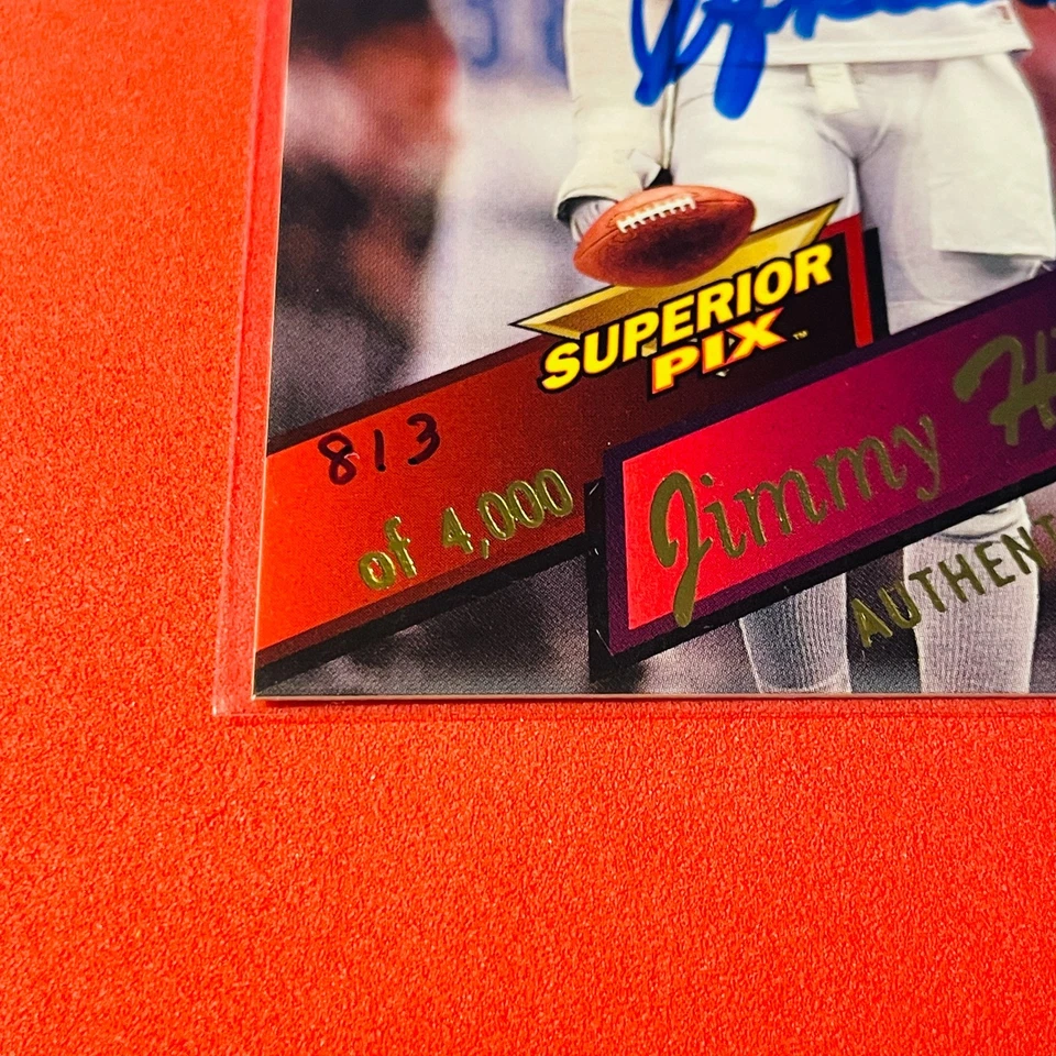 Jimmy Hitchcock .. ROOKIE AUTO 813/4000 .. Tar Heels/Patriots 1995 Superior Pix - Image 2 of 3