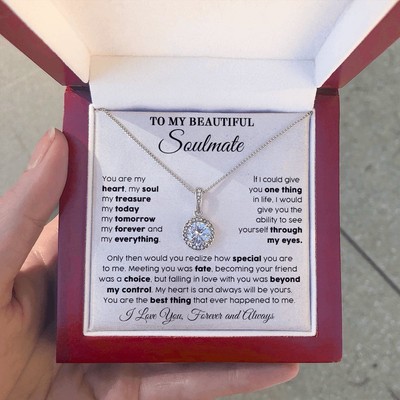 To My Soulmate heart necklace Anniversary Birthday Valentine meaningful Gift