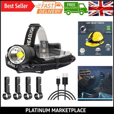 Superhelle LED Stirnlampe 15000 Lumen - Wiederaufladbar, Wasserdicht, 3 Modi,...