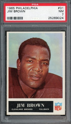 1965 Philadelphia Football #31 Jim Brown PSA 7 NM HOF REALLY NICE CARD
