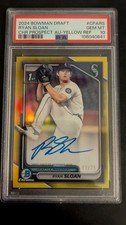 2024 Bowman Draft Ryan Sloan Chrome Auto Yellow Refractor /75 Mariners PSA 10 🔥