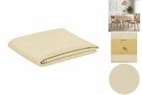Tischdecke Rund Cremeweiß Ø 180 Cm Leinen-Optik