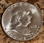 1955-P U.S. Franklin Silver Half Dollar Coin