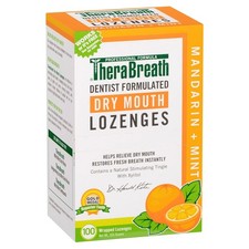 TheraBreath Dry Mouth ZINC Lozenges, Mandarin Mint Flavor, 100CT