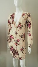 DOLCE & GABBANA dress long cardigan wool floral print vtg IT48