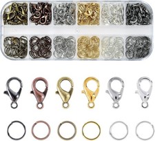 Lobster Claw Clasps and Open Jump Rings Set, 6 Colors 6 colors