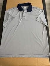 Adidas Golf 2XL XXL Adult Polo Shirt Short Sleeve Performance Blue White Mens
