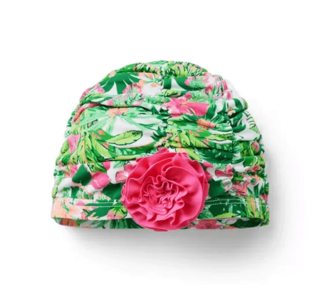 Janie and Jack Recycled Tropical Floral Swim Headwrap Size 4-5