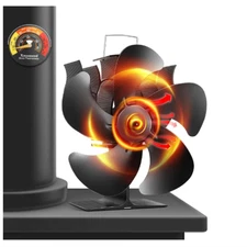 Wood Stove Fan, 5-Blade Fireplace Fan for Wood Burning Stove, Heat Powered fan..